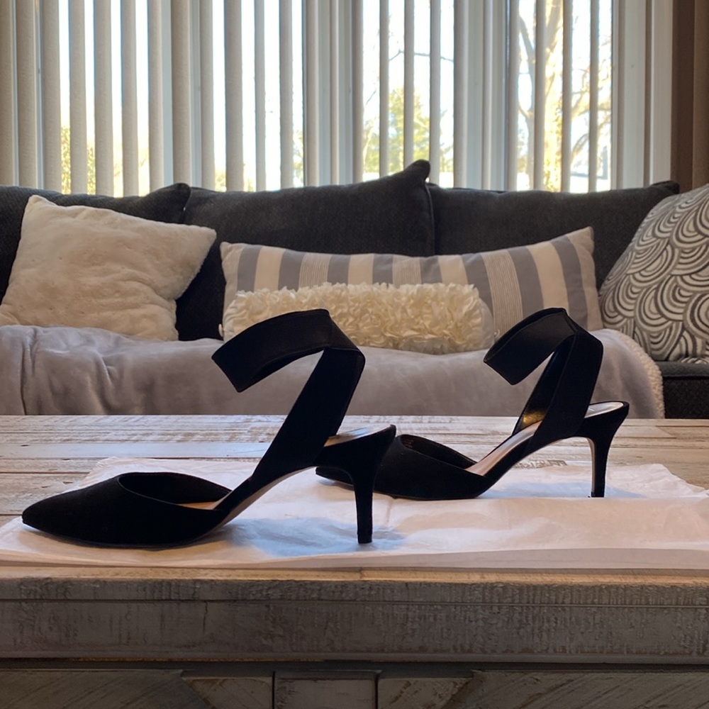 INC “Laylonif” ankle wrap heels